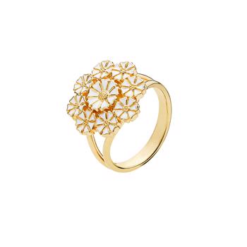Ring med marguerit i forgyldt sterling sølv – Lund Copenhagen